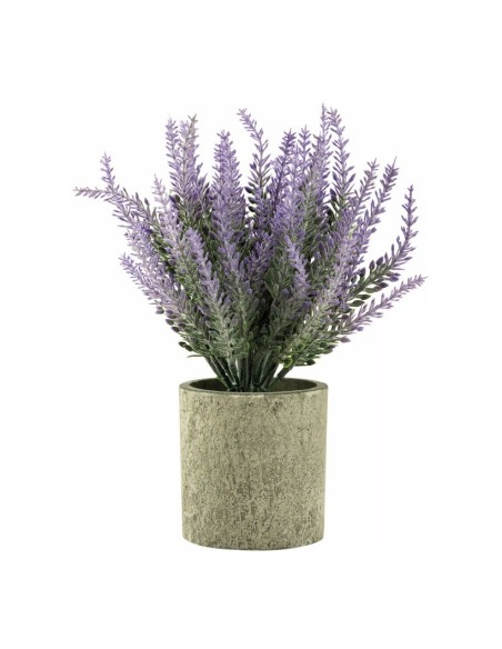 Lavanda con macetero para decorar con plantas y árboles artificiales en escaparates