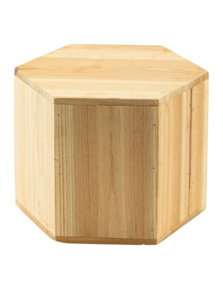 Expositor hexagonal para el interior o escaparates de espacios de tiendas o comercios