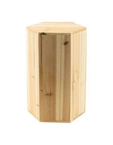 Expositor hexagonal para el interior o escaparates de espacios de tiendas o comercios