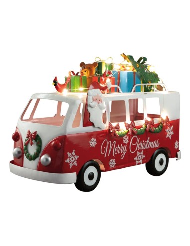 Papá Noel en autobús para la decoración navideña de centros comerciales calles tiendas