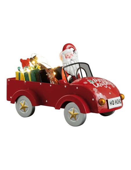 Papá Noel en coche para la decoración navideña de centros comerciales calles tiendas