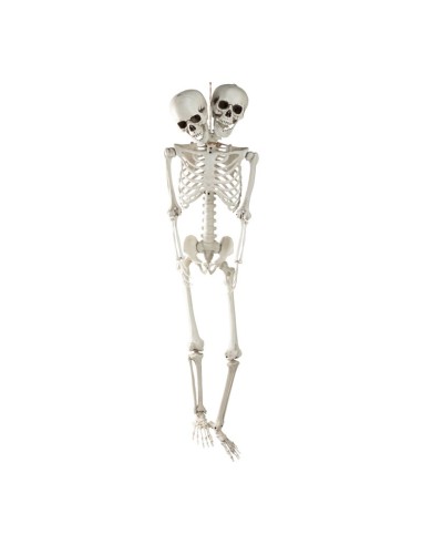 Figura esqueleto dos cabezas para la fiesta de Halloween