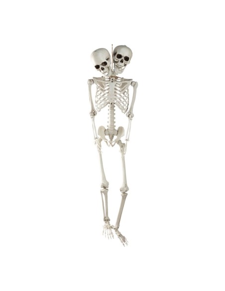 Figura esqueleto dos cabezas para la fiesta de Halloween