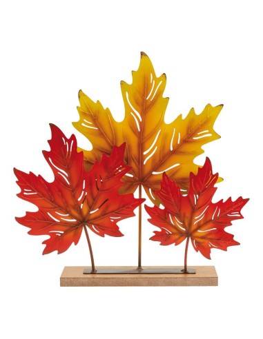 Hoja de arce con base para escaparates de otoño en tiendas y centros comerciales