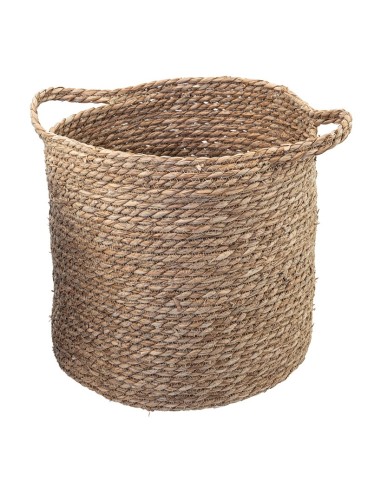 Cesta de mimbre con dos asas para la decoración otoñal de escaparates y espacios