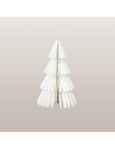 Árbol de Navidad de papel, blanco, 15cm altura, ideal para amenities de hoteles, decoración y/o regalo. 2
