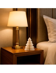 Árbol de Navidad de papel, blanco, 15cm altura, ideal para amenities de hoteles, decoración y/o regalo.