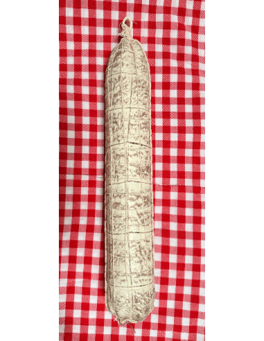 Imitación embutido de salami con red blanca