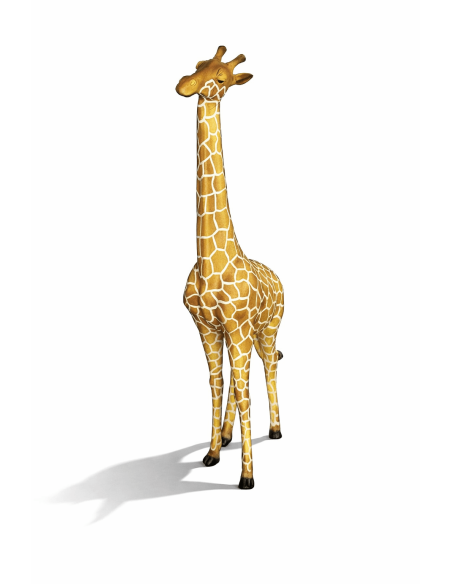 Figura realista de jirafa en fibra de vidrio de 190 cm para decoración interior y exterior La Decoteca
