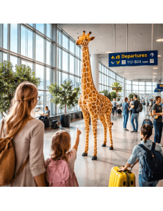 Figura realista de jirafa en fibra de vidrio de 190 cm para decoración interior y exterior La Decoteca 2