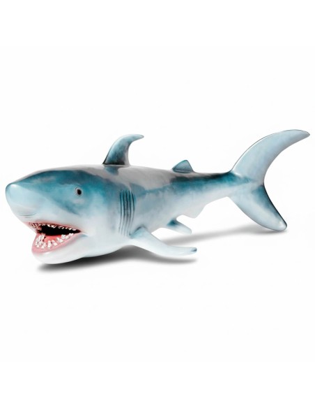 Figura realista de tiburón en fibra de vidrio de 135 cm para decoración interior y exterior La Decoteca
