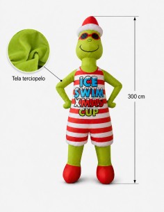Figura hinchable Grinch Papá Noel Navidad de 300 cm para hoteles, centros comerciales, ayuntamientos, comercios, La Decoteca 2