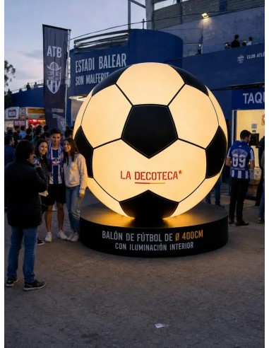 Balón de fútbol gigante hinchable de Ø 400 cm con luz blanca interior evento deportivo