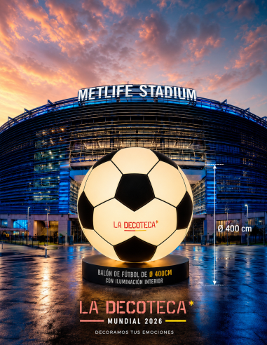 Balón de fútbol gigante hinchable de Ø 400 cm con luz blanca interior estadio de futbol evento deportivo