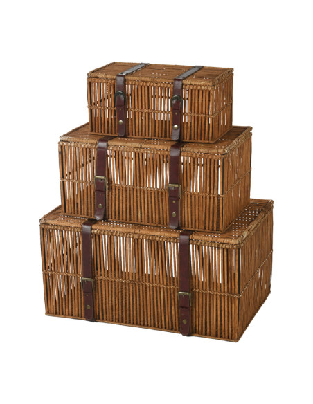 Baúl de madera vintage para la decoración otoñal de escaparates y espacios