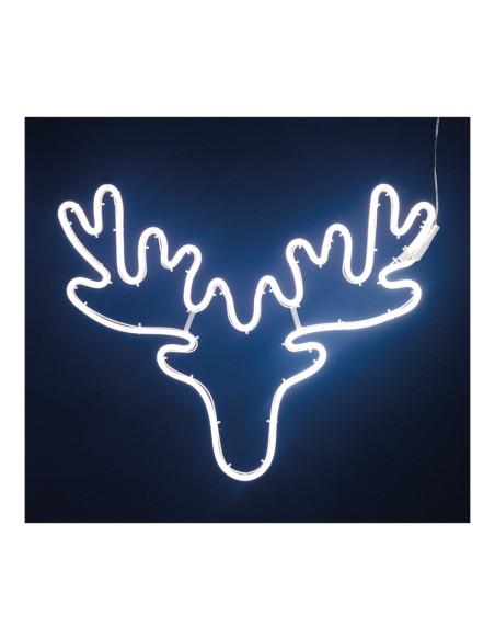 Figura de neón LED cabeza de reno para la decoración en navidad fachadas calles centros comerciales tiendas