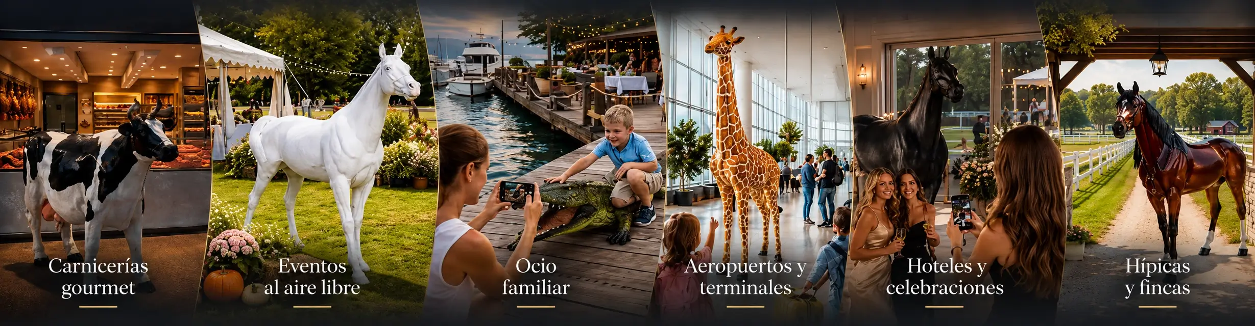 Figuras realistas y figuras a tamaño real para decoración de hoteles, escaparates, centros comerciales y eventos