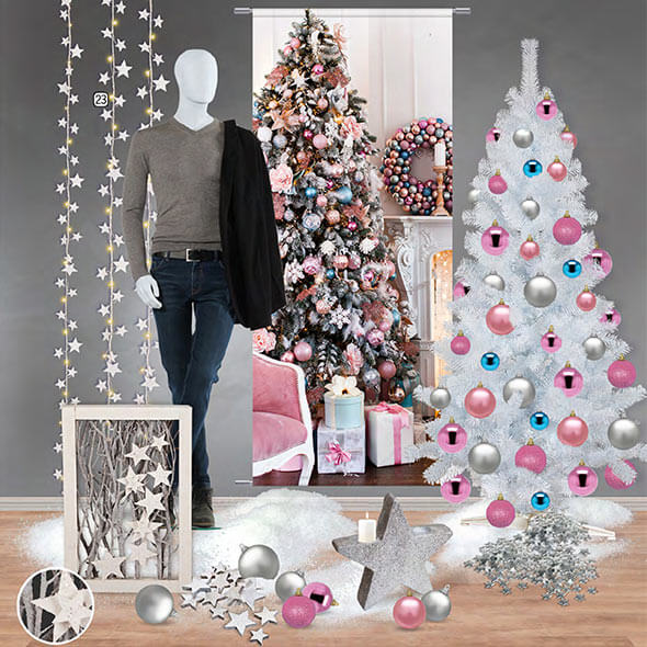 Idea-decorativa-escaparate-navidad_Rosa-y-azul-con-blanco_65_La-Decoteca