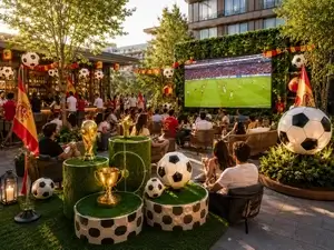 Decoración de fútbol para hoteles durante el Mundial 2026