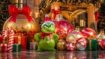 Figuras hinchables gigantes navidad Grinch Papa Noel