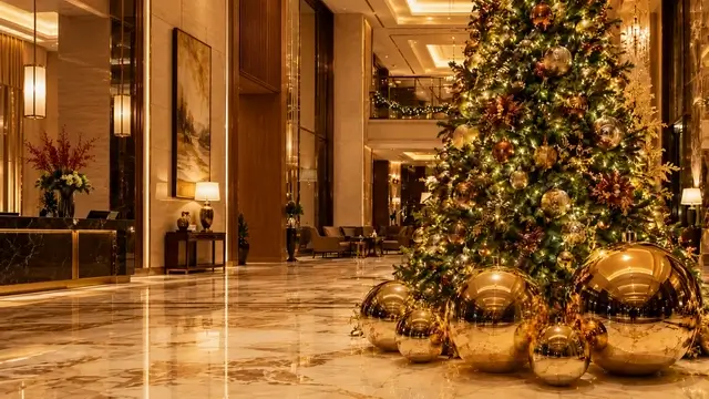 Decoración de otoño y Navidad para hoteles y espacios comerciales