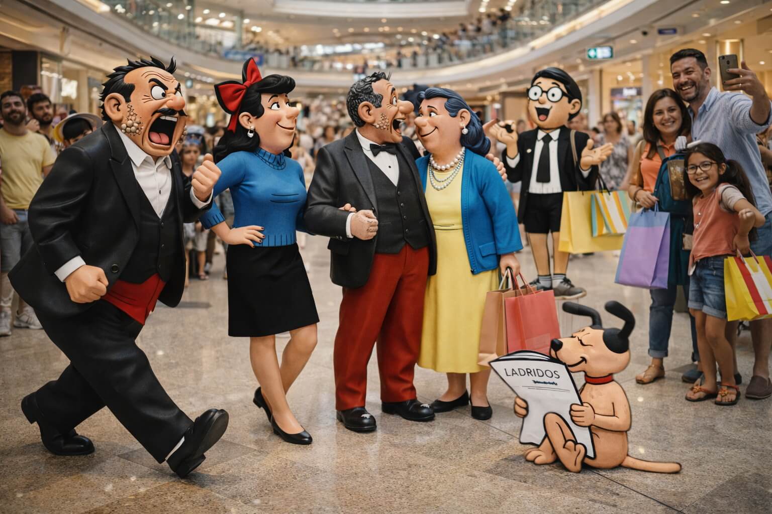 Figuras realistas de Don Pantuflo y Doña Jaimita del universo Zipi y Zape