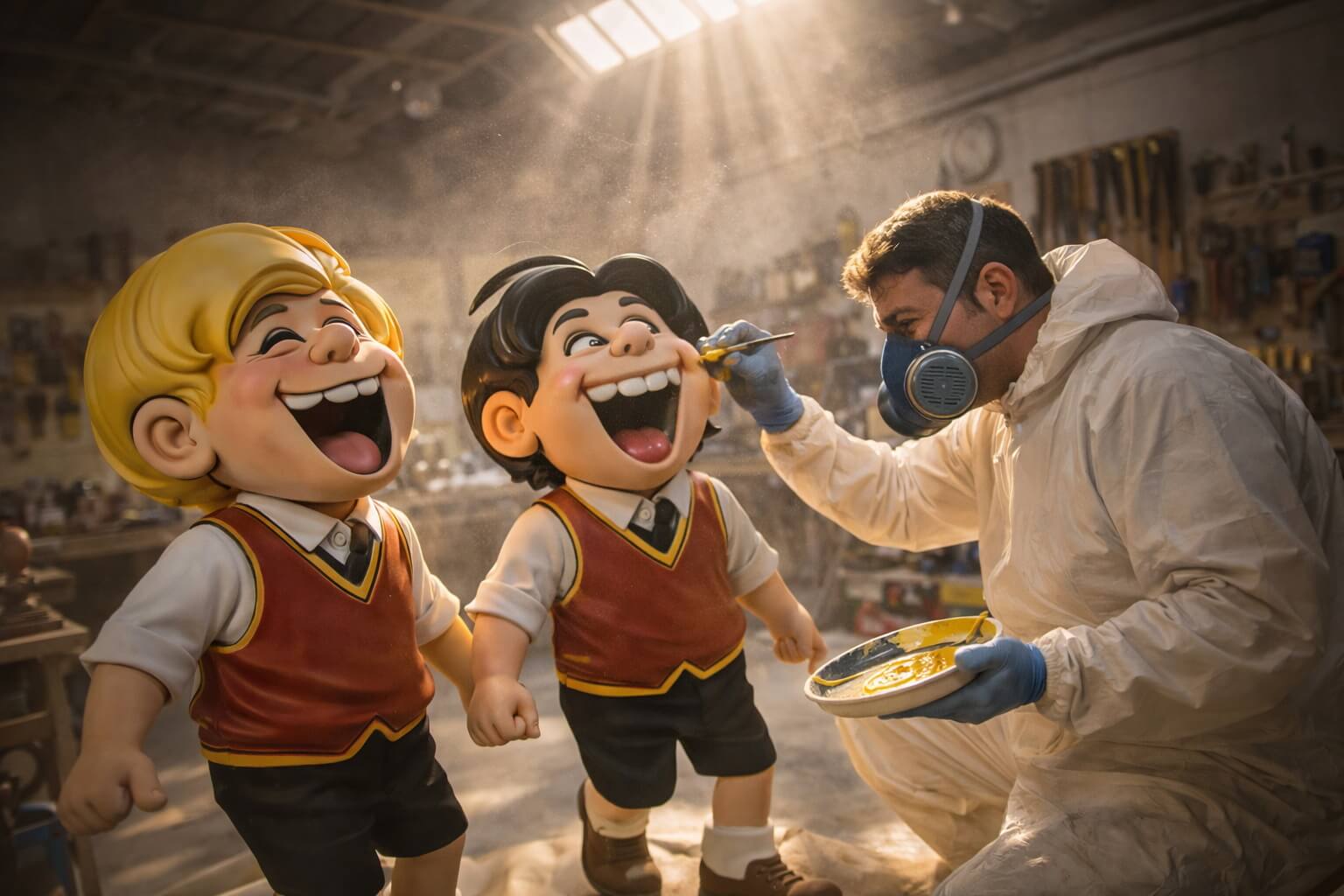 Fabricación personalizada de figuras realistas de Zipi y Zape: posturas y escenas a medida