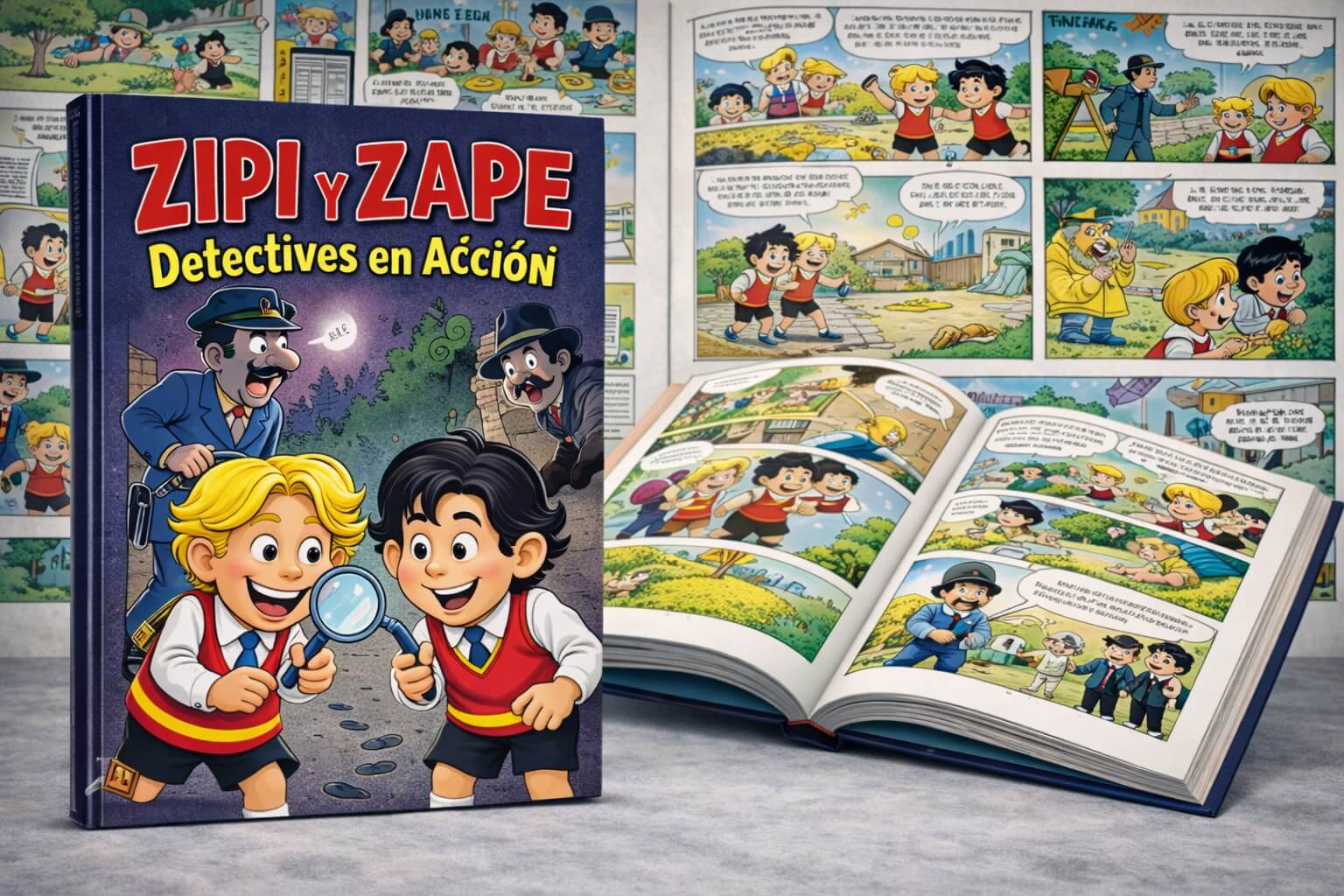 Libro Detectives en acción de Zipi y Zape — cómic clásico español